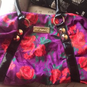 Betsey Johnson skull and roses purse